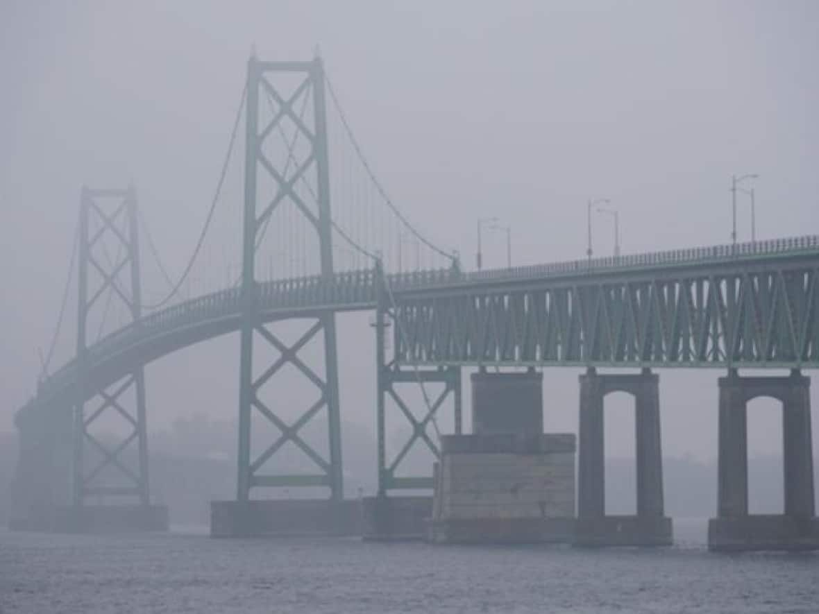 The U.S. just loosened its travel restrictions on Nov. 8. Here's a view that day of the Ogdensburg-Prescott International Bridge connecting Ontario and New York. (Jacques Corriveau/CBC - image credit)