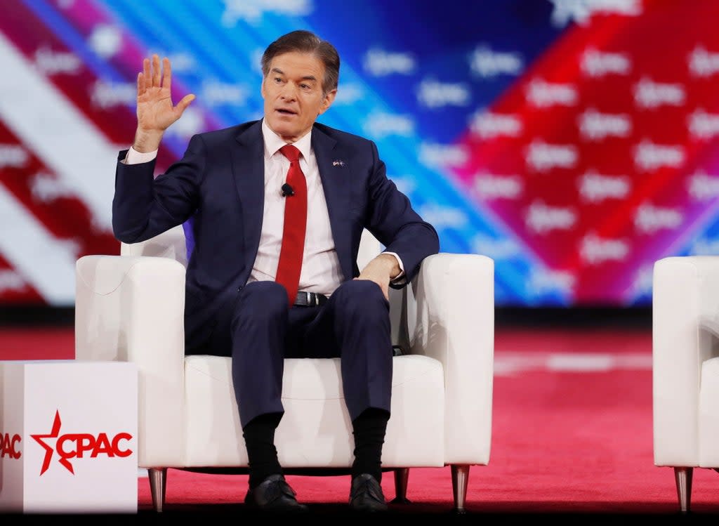 Dr Oz at the Conservative Political Action Conference in Orlando, Florida, on 27 February 2022 (REUTERS)