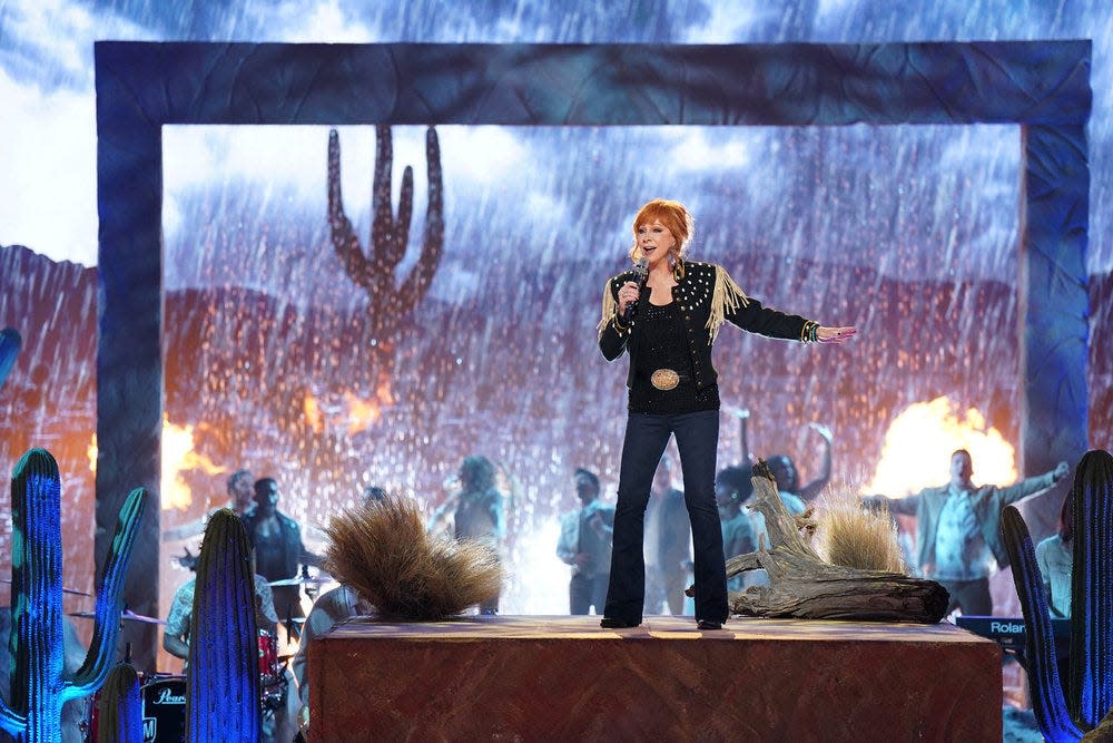 Reba McEntire performs her new song "I Can't" on the Live Top 12 Results Episode on Season 25 of "The Voice" Tuesday, May 5, 2024.