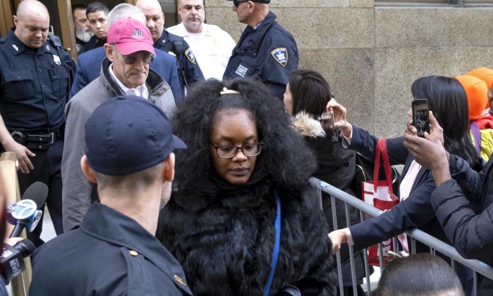 Jurors are escorted from the courthouse in Manhattan after finding Weinstein guilty of of rape and sexual assault.