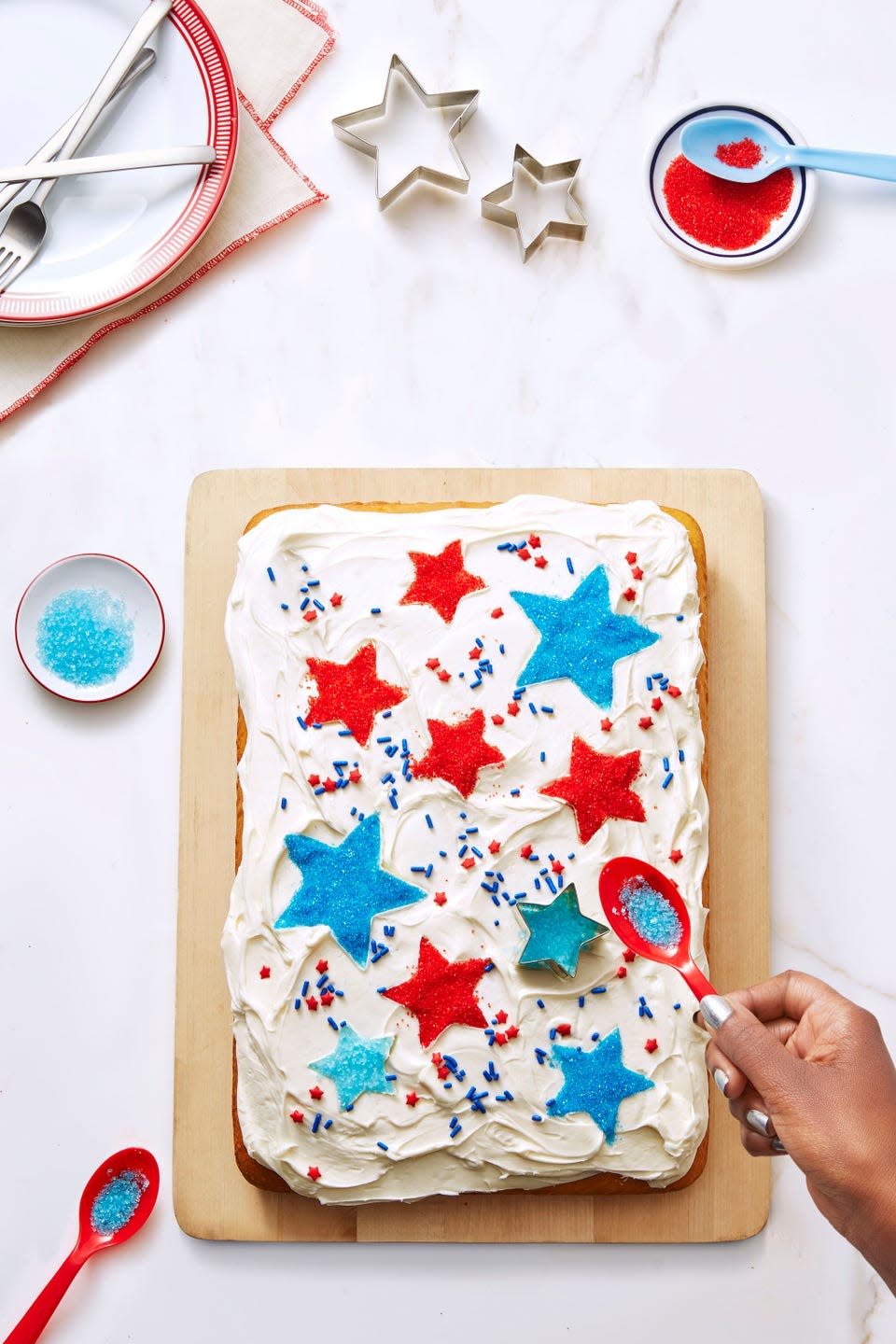 Patriotic Vanilla Sheet Cake