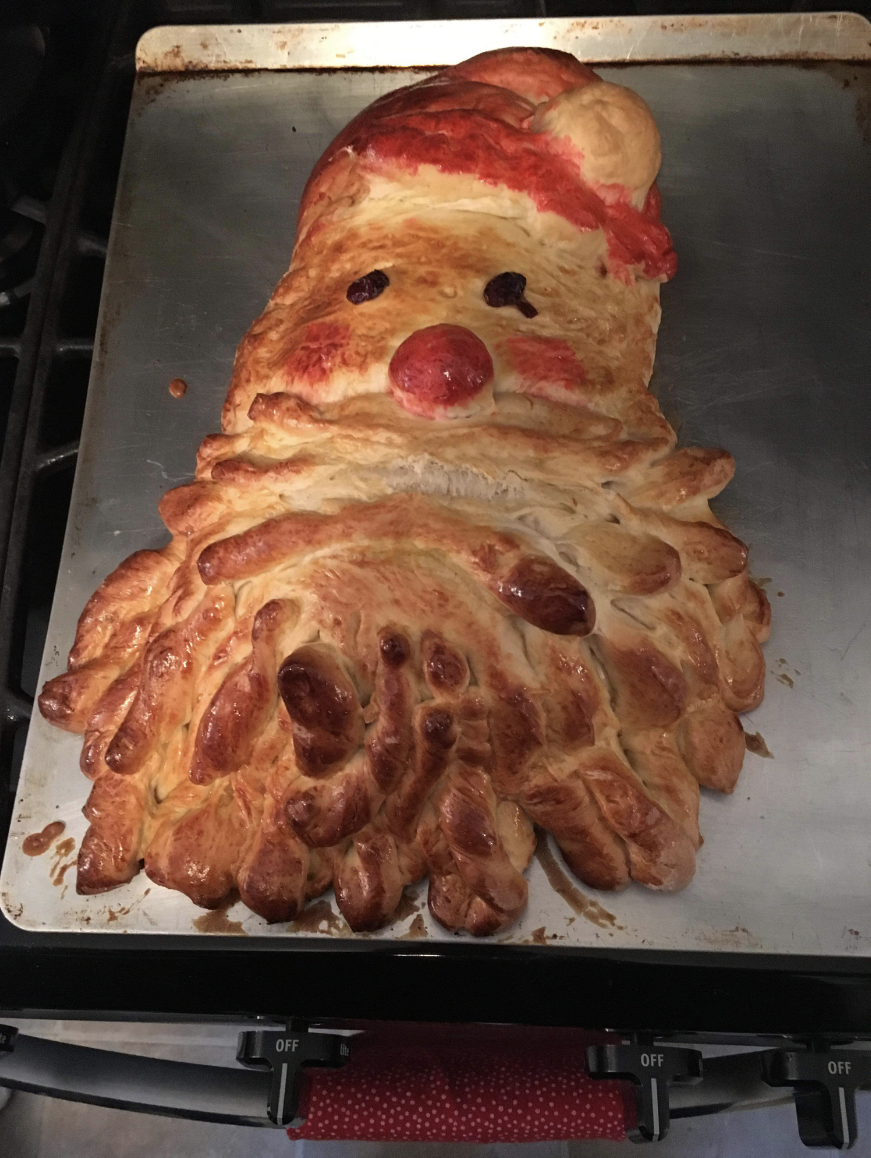 Bread shaped like Santa Claus