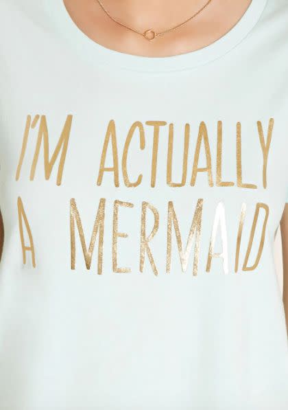Mermaid PJ Set, $14.90, &lt;a href=&quot;http://www.forever21.com/Product/Product.aspx?br=F21&amp;amp;category=intimates_loungewear&amp;amp;productid=2000195009&quot; target=&quot;_blank&quot;&gt;Forever 21&lt;/a&gt;