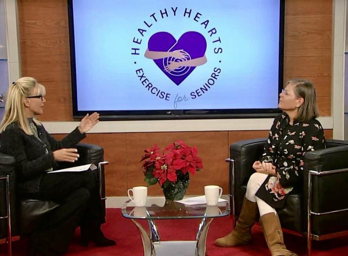 Sandie Newton speaks with local life coach Laya Rasnick, creator of Healthy Hearts exercise for seniors.