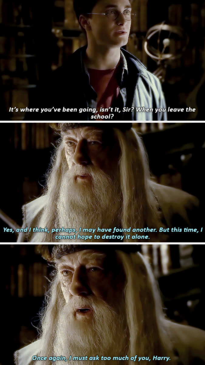 Dumbledore and Harry Potter in the "Half-Blood Prince"