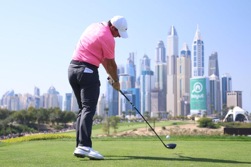 Rory McIlroy is in contorl of the Hero Dubai Desert Classic  (Getty Images)