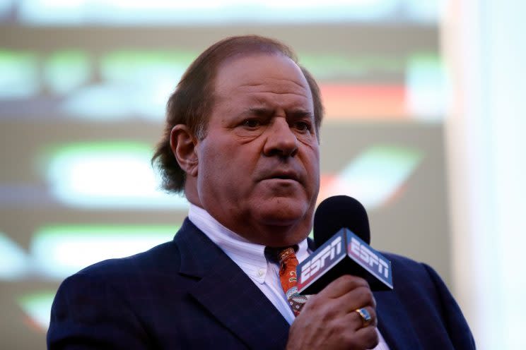 Chris Berman has hosted the MLB Home Run Derby for years. (Getty Images/Tim Bradbury)