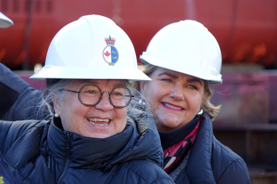 Ministers Diane Lebouthillier and Gudie Hutchings were both on hand for Tuesday's announcement that NewDock had been awarded the contract to refit the CCGS Judy LaMarsh.