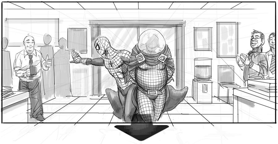 'Spider-Man 4' storyboards reveal concept art for Bruce Campbell's version of Mysterio (Photo: Jeffrey Henderson/Planet Henderson)