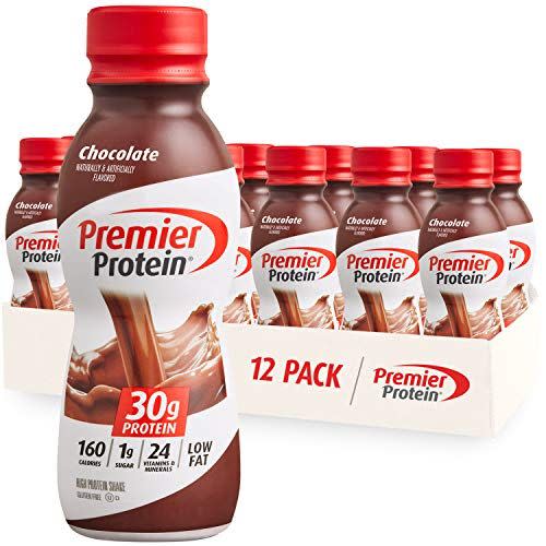 <p>Chocolate Protein Shake</p><p>amazon.com</p><p>$29.98</p><p><a href="https://www.amazon.com/dp/B07MJL8NXR?tag=syn-yahoo-20&ascsubtag=%5Bartid%7C2141.a.20491264%5Bsrc%7Cyahoo-us" rel="nofollow noopener" target="_blank" data-ylk="slk:Shop Now;elm:context_link;itc:0;sec:content-canvas" class="link rapid-noclick-resp">Shop Now</a></p><span class="copyright">Premier Protein</span>