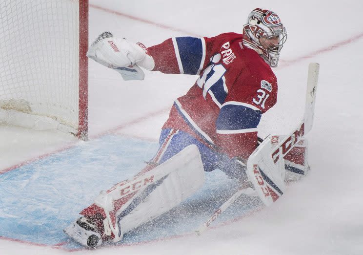 Carey Price made an epic save on Sunday night (Graham Hughes/CP)