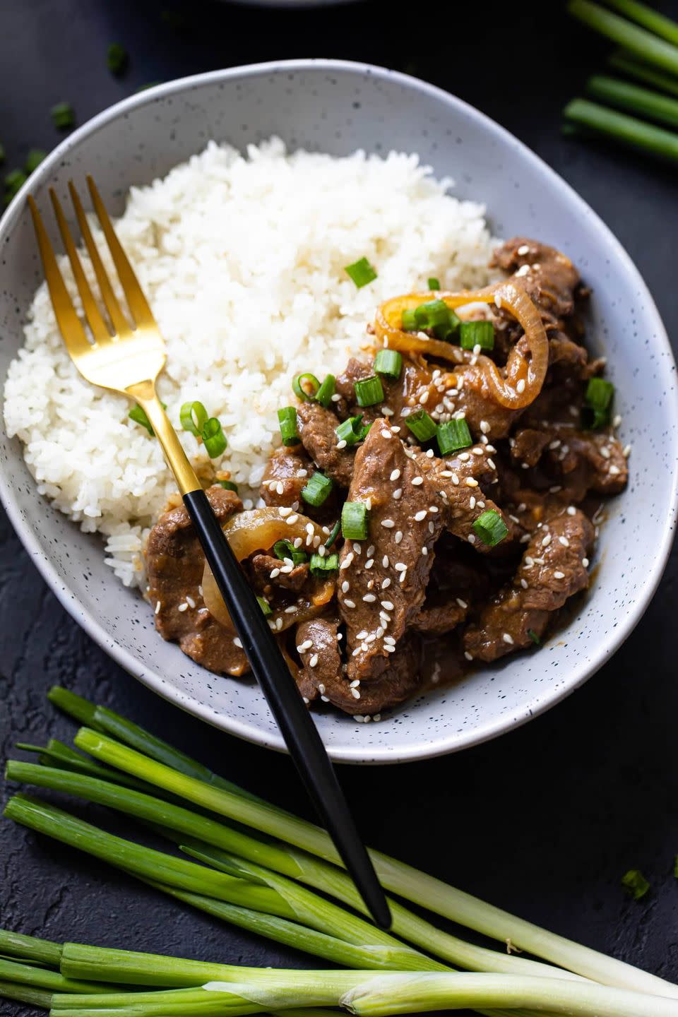 onion recipes ginger beef and onion rice bowls