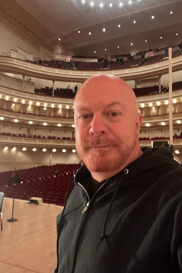 En el Carnegie Hall de Nueva York antes de tocar