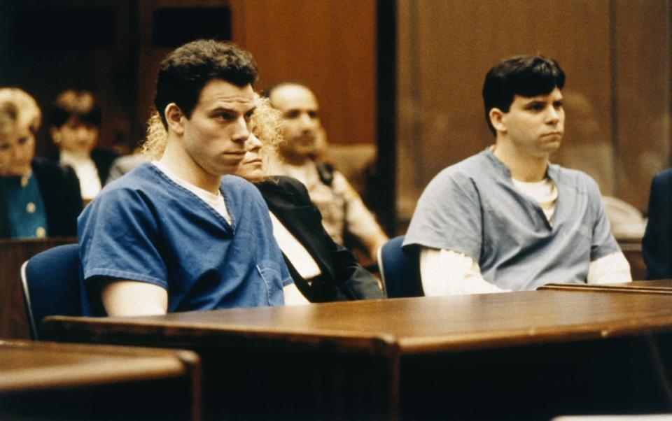 The Menendez brothers during their murder trial.