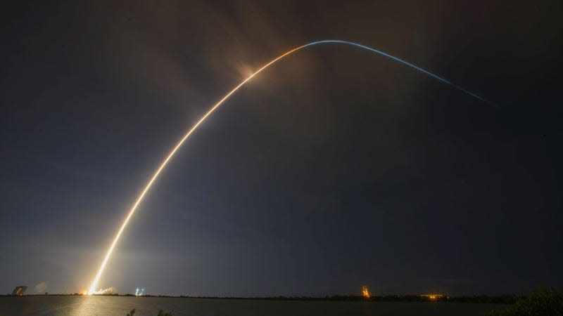 Timelapse image of the Vulcan Centaur launch, January 8, 2024.