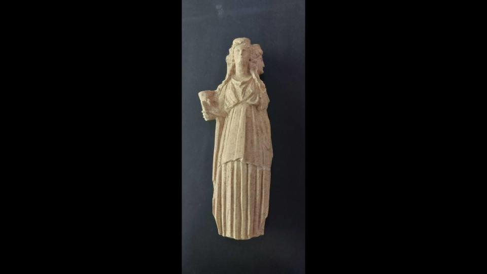 The 2,300-year-old statue depicts the Greek goddess Hecate with three heads.