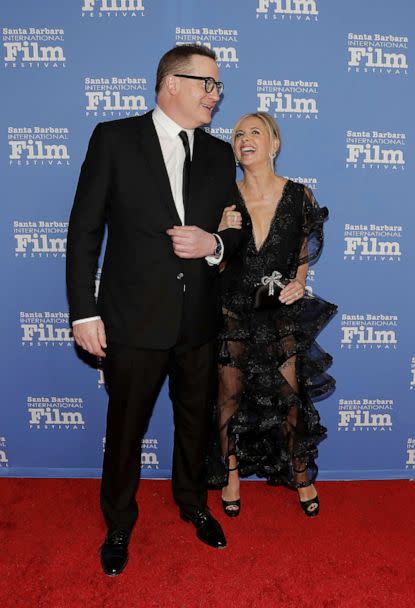 PHOTO: Brendan Fraser and Sarah Michelle Gellar attend the American Riviera Award Ceremony during the 38th Annual Santa Barbara International Film Festival at the Arlington Theatre on Feb. 14, 2023 in Santa Barbara, Calif. (Tibrina Hobson/Getty Images)