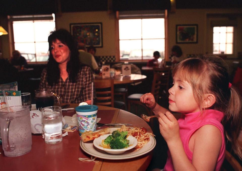 In this 1997 photo, Sandra Haney (left) and Alexys Haney of Holt dine at Bill Knapp's Restaurant in Lansing.