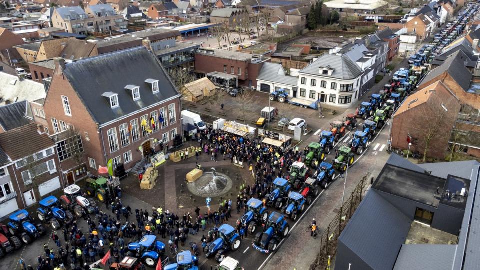 Belgian farmers stage a protest in Merksplas, Antwerp (Belga/AFP via Getty Images)