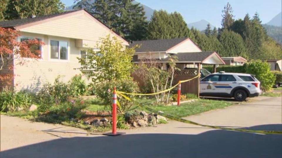 Numerous police vehicles were in the mobile home park Thursday afternoon in response to the the homicides.