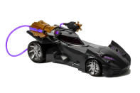 <p>Peel thought the streets of Gotham City in this sleek 6-inch replica of the Dark Knight’s signature ride, and take aim at escaping Arkham Asylum baddies with a pair of weapons activated by an air-powered pump. (Photo: Mattel/Warner Bros.) </p>