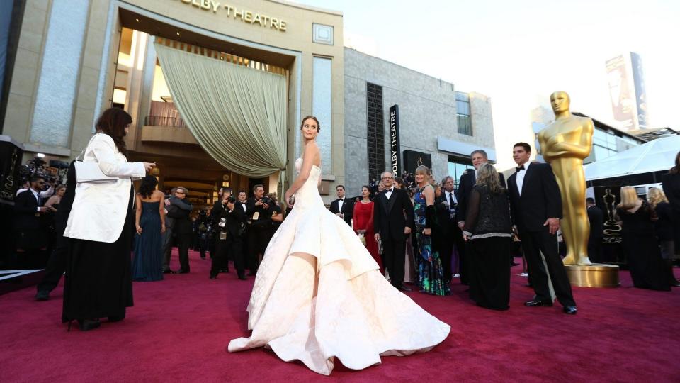 Mandatory Credit: Photo by Matt Sayles/Invision/AP/Shutterstock (9192556g)Actress Jennifer Lawrence arrives at the Oscars at the Dolby Theatre, in Los Angeles85th Academy Awards - Insider Red Carpet, Los Angeles, USA - 24 Feb 2013.