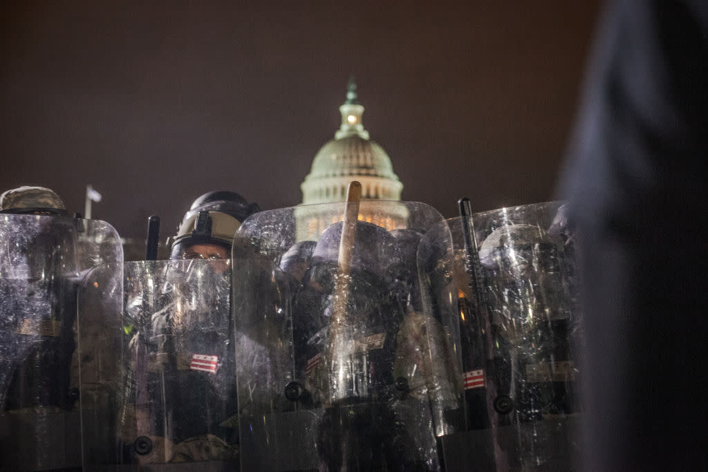 The National Guard near the U.S. Capitol on January 06, 2021 in Washington, DC. 