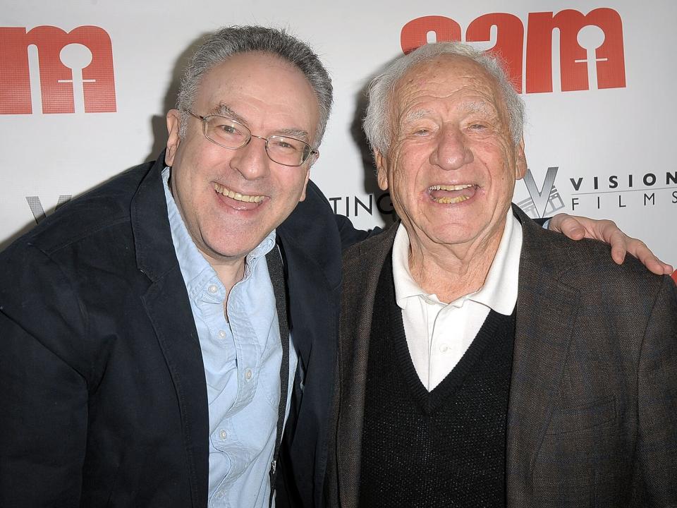 Nicholas Brooks (L) and Mel Brooks attend "Sam" New York premiere and launch party at Sunshine Cinema on October 25, 2016 in New York City