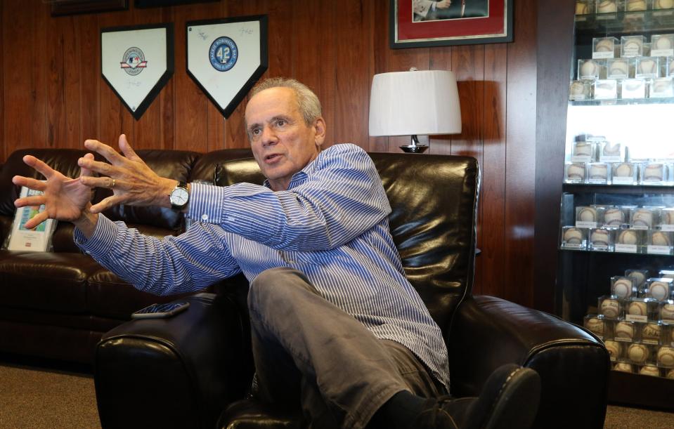 Larry Lucchino, chairman of the Pawtucket Red Sox, in his office.