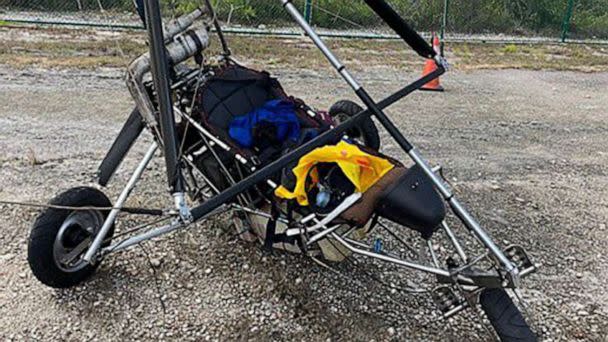 PHOTO: Two Cuban migrants were taken into U.S. Border Patrol custody after landing at the Key West International Airport onboard a powered hang glider, Mar. 25, 2023. (Chief Patrol Agent Walter N. Slosar)