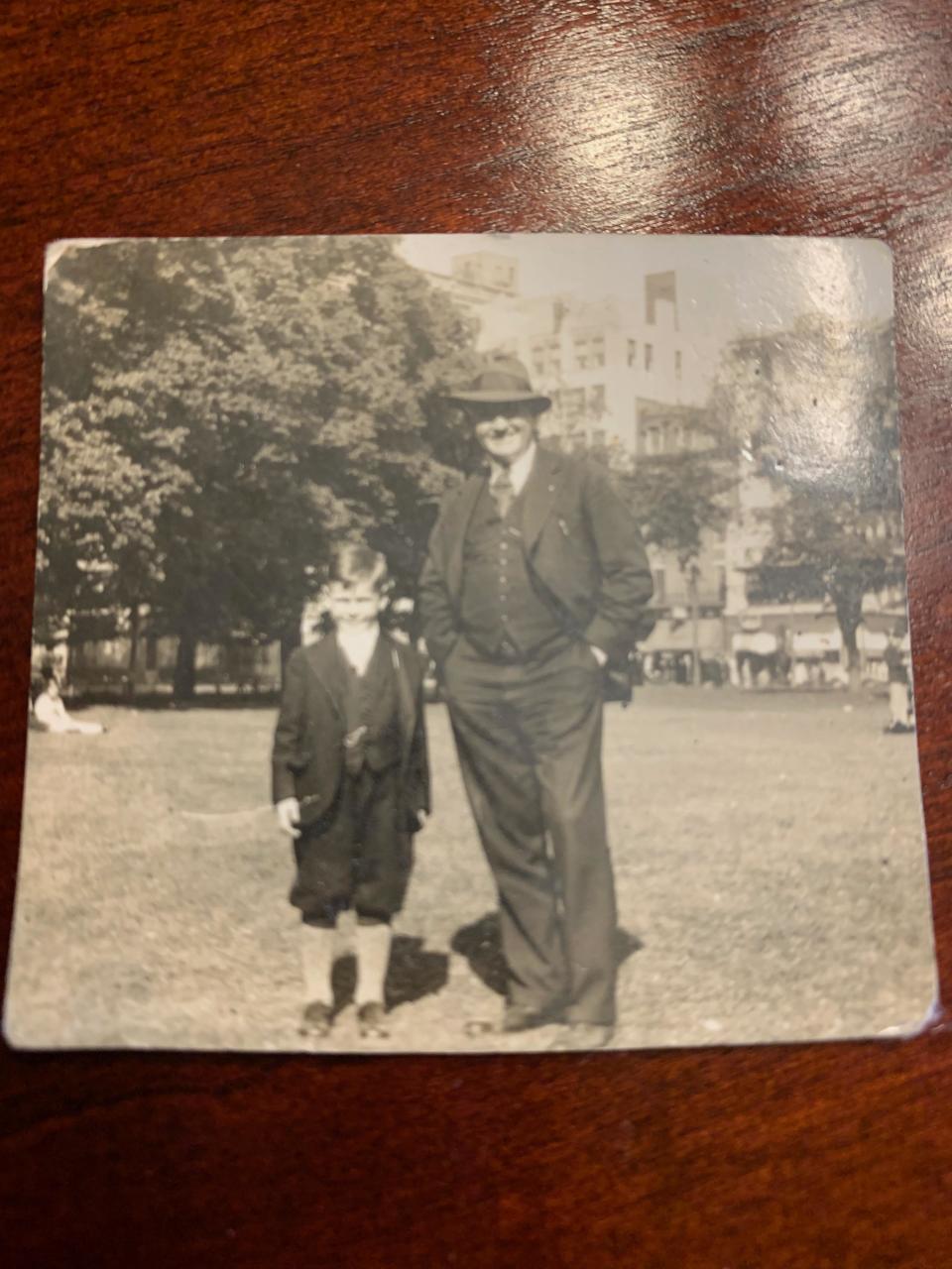 Francis Cashin (left) pictured with his father, John Cashin. Francis Cashin recently survived contracting COVID-19 while his father previously survived the Spanish flu pandemic about 100 years earlier.