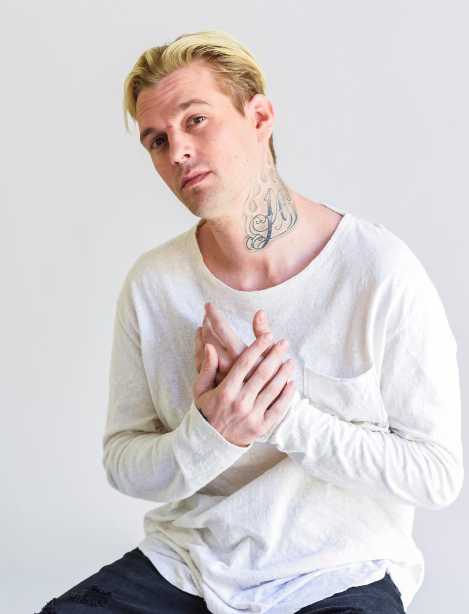 Aaron Carter posed for a portrait in 2018.