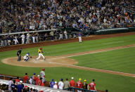 <p>Rep. Mark Walker (R-NC) grounds out to end the game during the annual Congressional Baseball game at Nationals Park in Washington, June 15, 2017. (Photo: Joshua Roberts/Reuters) </p>