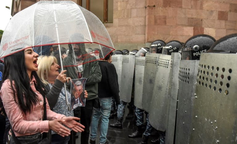 Opposition supporters have held rallies since last week to denounce Sarkisian's efforts to remain in power as prime minister after a decade as president