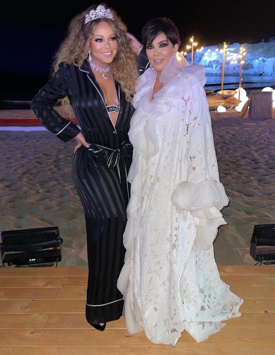 Kris Jenner and Mariah Carey Pose for Photos at Dolce & Gabbana Show, Quote  'Fantasy' Lyrics on IG