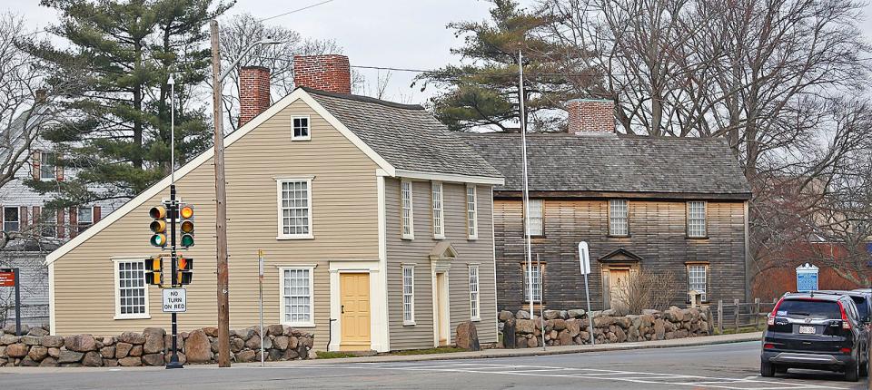 The Adams birthplaces on Franklin Street in Quincy.