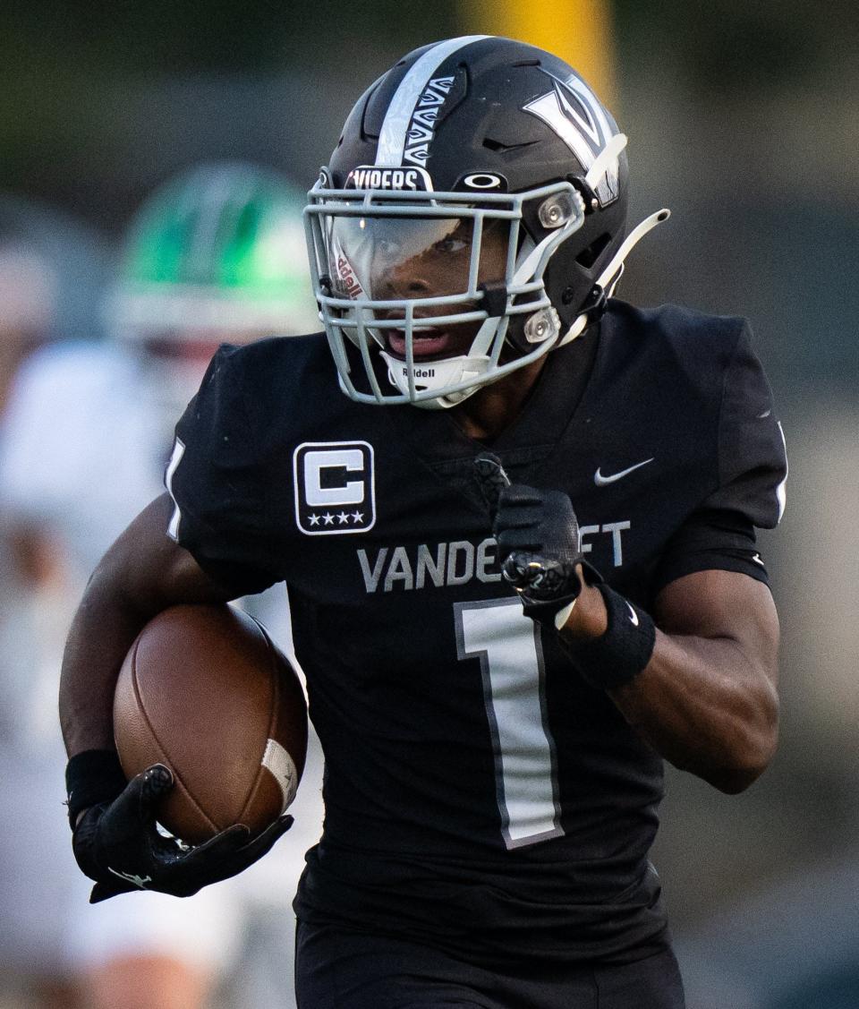 Miles Coleman, the American-Statesman's Central Texas player of the year in 2022, had a big night against Manor. He caught two touchdown passes and ran a punt back 58 yards for another score in the 51-6 victory.