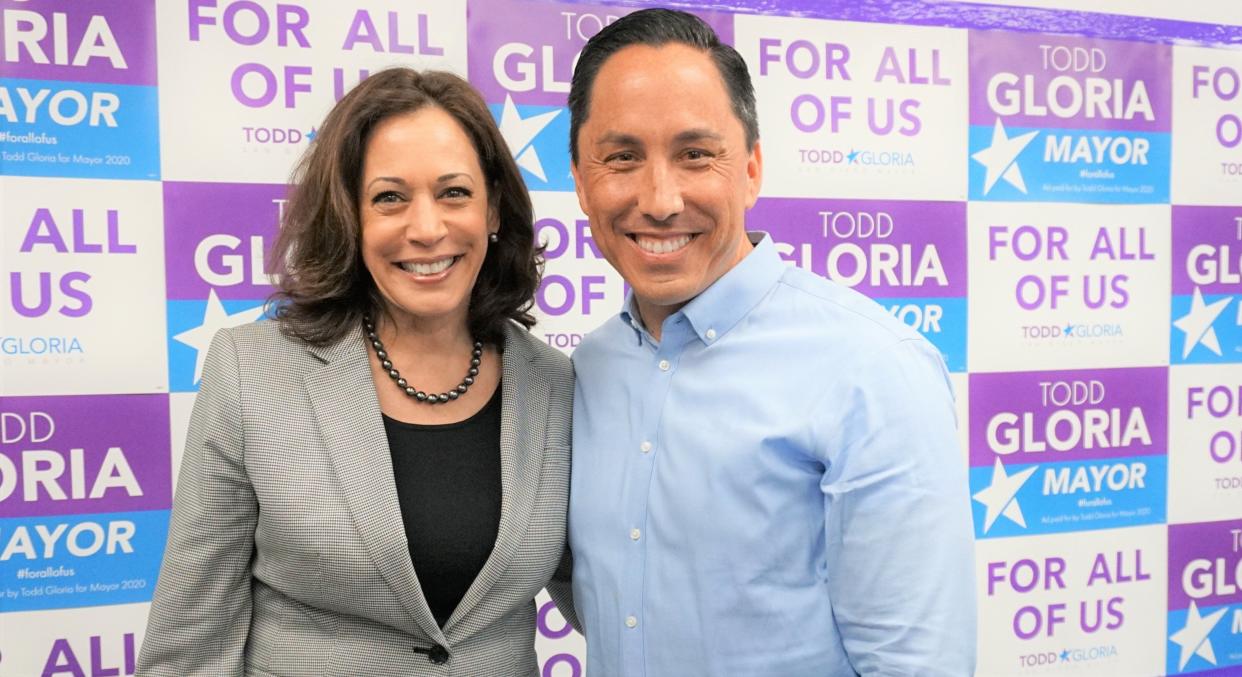 Gloria with Vice President-elect Kamala Harris in August 2020. (Photo: Courtesy of Todd Gloria )