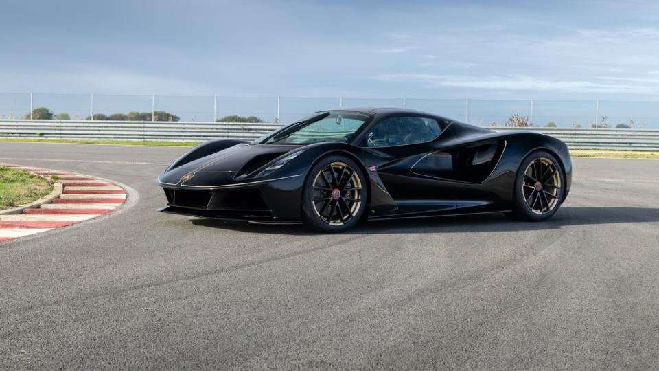 a black sports car on a race track