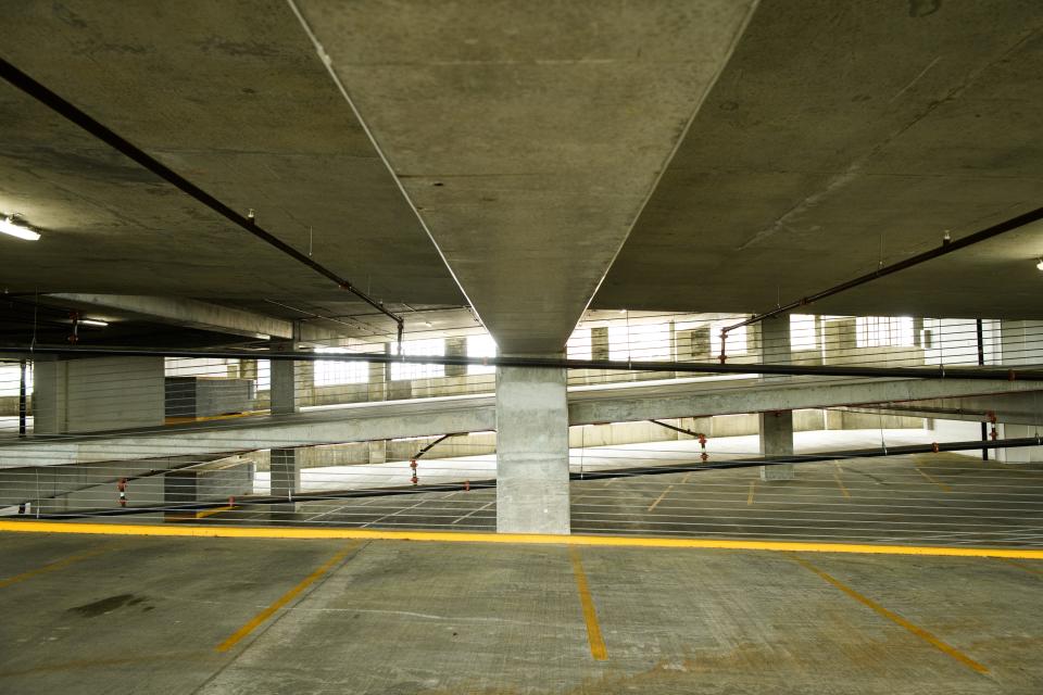 The Hay Street parking deck sits mostly empty on Friday, May 17, 2024.