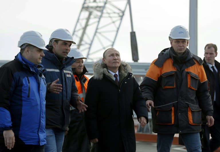 Ukraine has condemned the project, which was personally championed by Putin, saying construction has damaged the environment and that larger ships will be unable to get through to its ports on the Azov Sea