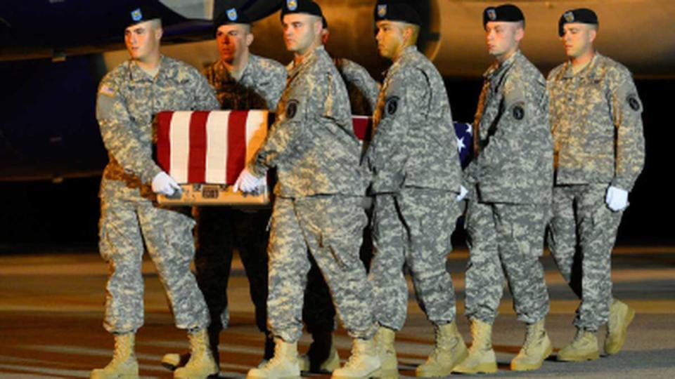 The dignified transfer of Mike Donahue on Sept. 17, 2014, at Dover Air Force Base, Delaware. Photo courtesy of the author.