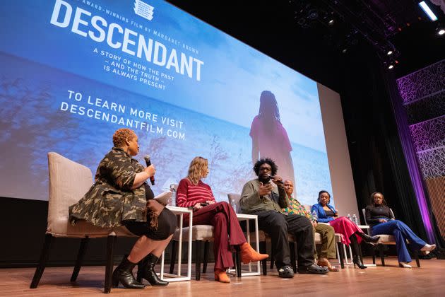 Questlove (center) speaks at a panel discussion of 