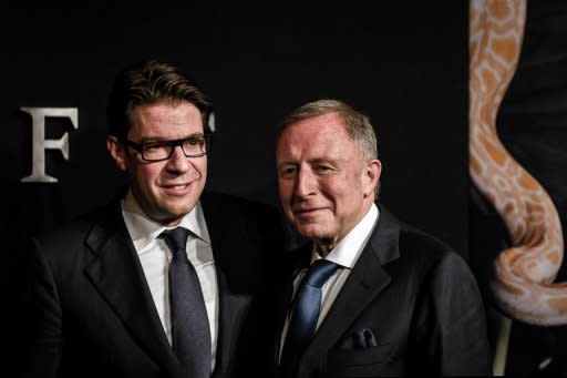 Graff Diamonds Founder and Chaiman Laurence Graff (R) and Chief Executive Officer Francois Graff during its IPO roadshow in Hong Kong on May 21. The jeweller's listing in Hong Kong will enable it to raise its profile in Asia and tap the fast-growing luxury goods market on mainland China