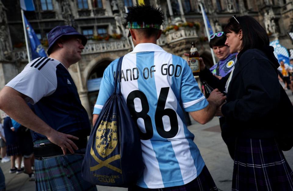 Diego Maradona remains just as popular among the Scotland support (Getty Images)