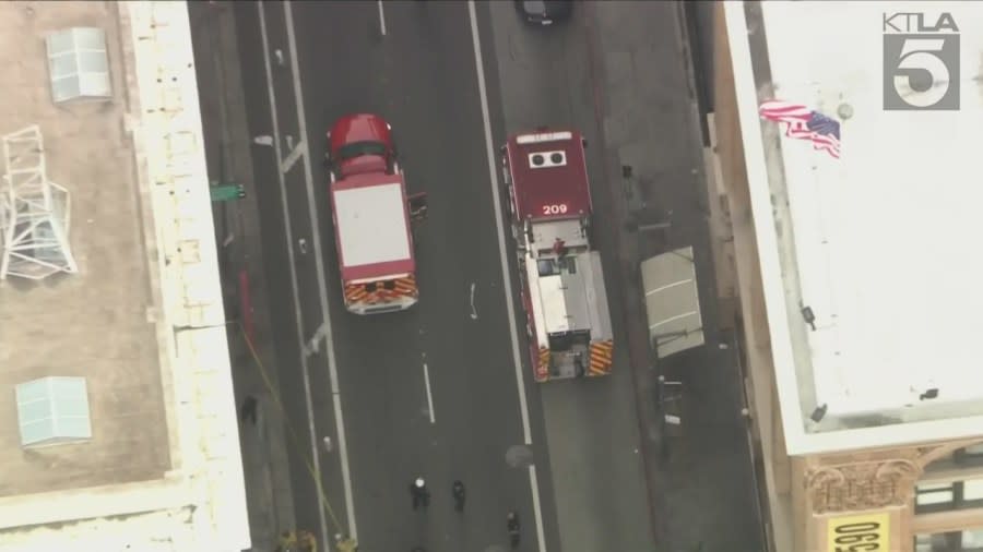 At least 1 person down after gunfire in downtown L.A.