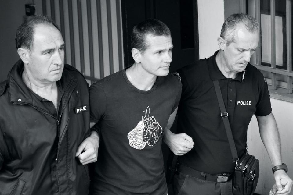 Alexander Vinnik (center), the Russian accused of laundering at least 80% of Mt. Gox’s stolen Bitcoins.