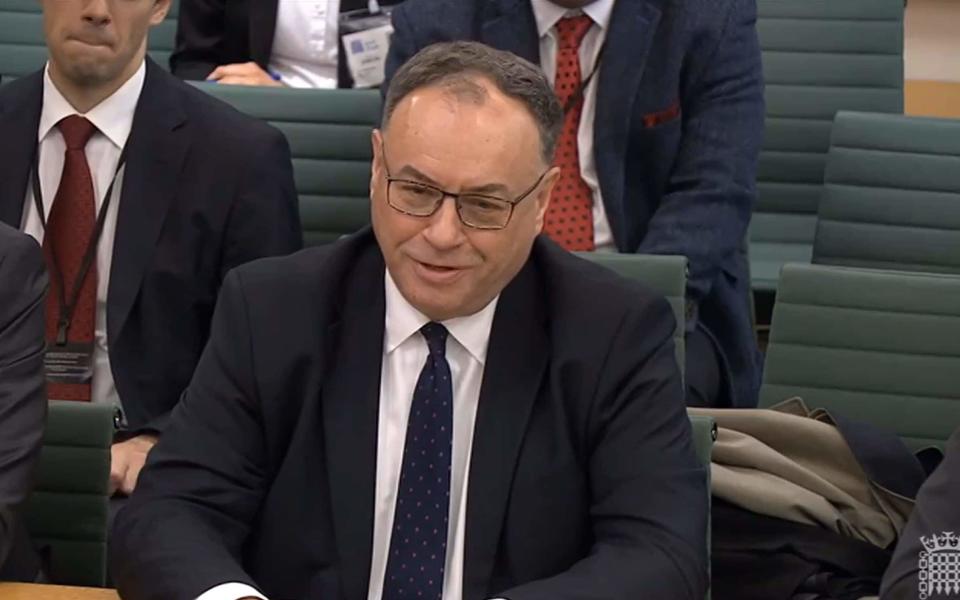 Bank of England Governor Andrew Bailey gives evidence on Silicon Valley Bank to MPs on the Treasury select committee - House of Commons/UK Parliament/PA Wire