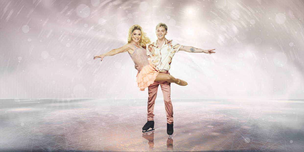 This image and the information contained herein is strictly embargoed until 00.01 Tuesday 11th January 2022

From Lifted Entertainment

Dancing on Ice: SR14 on ITV and ITV Hub

Pictured: Alexandra Shauman and Connor Ball.

This photograph is (C) ITV Plc and can only be reproduced for editorial purposes directly in connection with the programme or event mentioned above, or ITV plc. Once made available by ITV plc Picture Desk, this photograph can be reproduced once only up until the transmission [TX] date and no reproduction fee will be charged. Any subsequent usage may incur a fee. This photograph must not be manipulated [excluding basic cropping] in a manner which alters the visual appearance of the person photographed deemed detrimental or inappropriate by ITV plc Picture Desk.  This photograph must not be syndicated to any other company, publication or website, or permanently archived, without the express written permission of ITV Picture Desk. Full Terms and conditions are available on the website www.itv.com/presscentre/itvpictures/terms

For further information please contact:
james.hilder@itv.com / 0207 157 3052