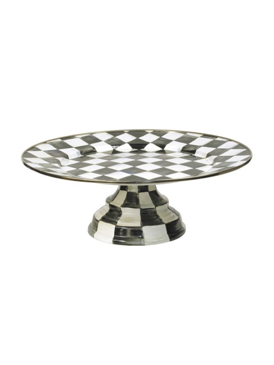 15) Courtly Check Pedestal Platter